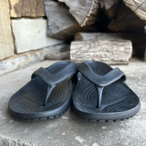 Crocs Iconic Comfort Black Slide flip flop Sandals Sz-W11.  M - Picture 4 of 6